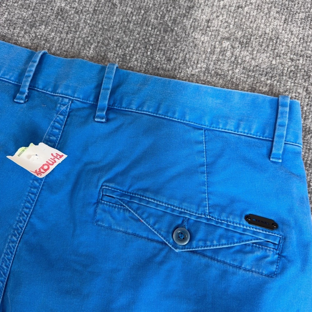 Diesel Shorts Men 36 Blue Chino Twill 9" Inseam Designer *READ* - Picture 7 of 9